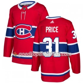 Montreal Canadiens Carey Price 31 Adidas 2017-2018 Rood Authentic Shirt - Mannen